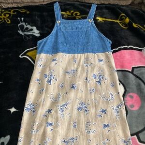 Vintage studio ease overall dress denim